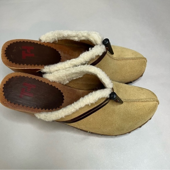 Vintage Tommy Hilfiger Clogs Size 7.5 Leather Upper Tan Summer Y2K 90s - Picture 13 of 15